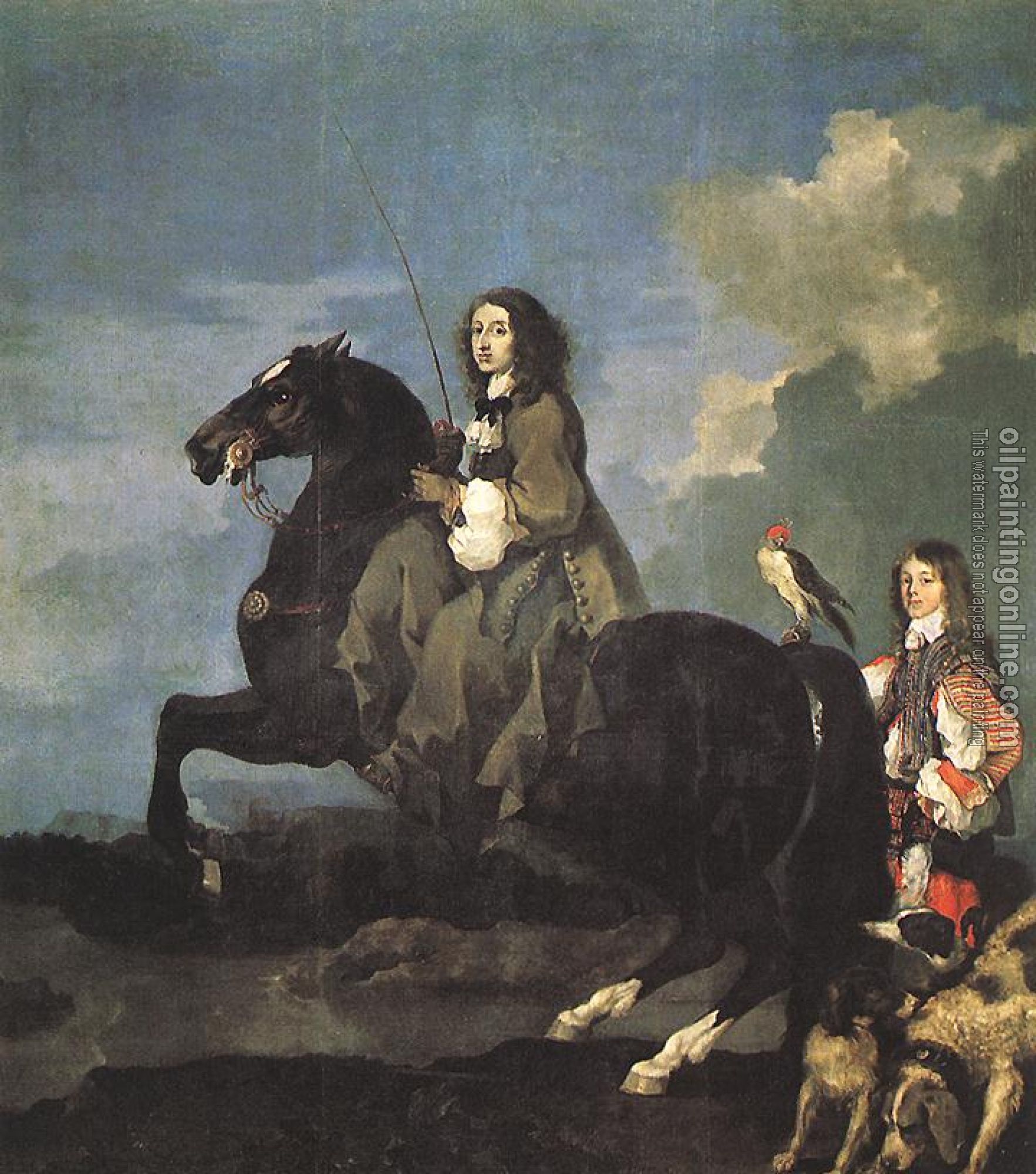 Bourdon, Sebastien - Queen Christina of Sweden on Horseback
